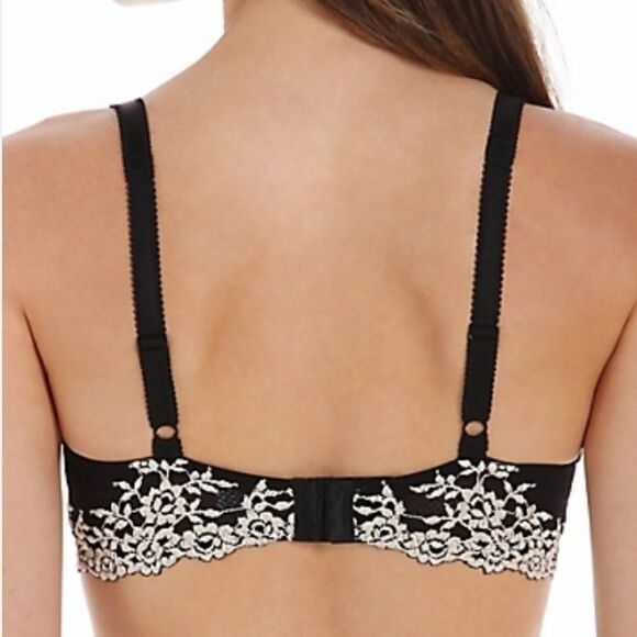 Wacoal 858191 embrace lace black and white push up bra size 32DD - Picture 2 of 7